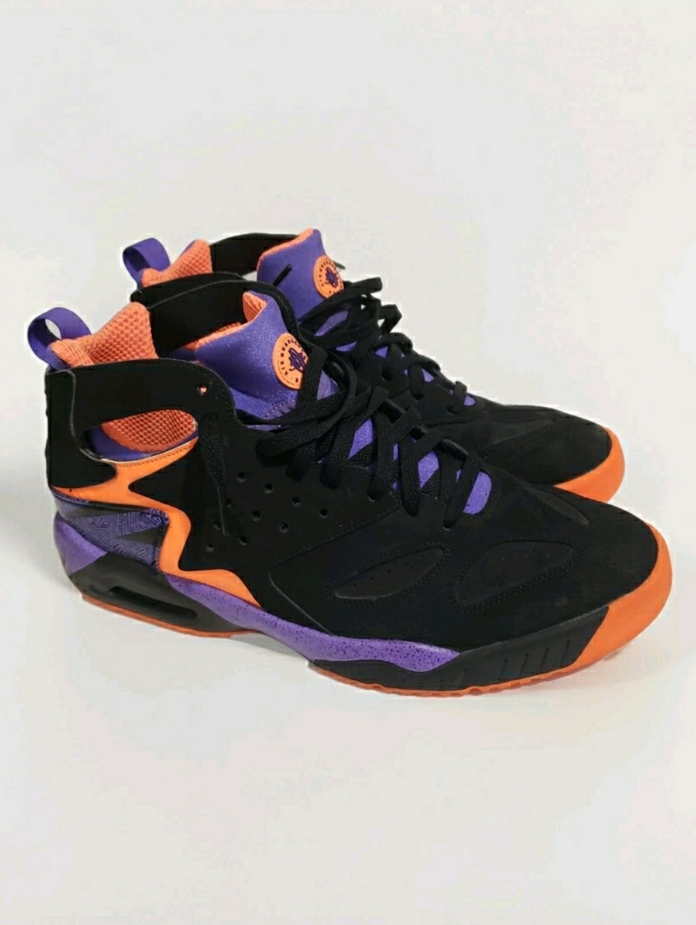 Nike Air Tech Challenge Huarache Suns 630957-002 Men Size 13 Black Orange Purple